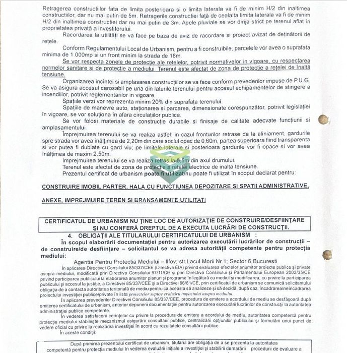 Teren Cernica - Oxigenului - Urbanism de construire-  4.624 mp