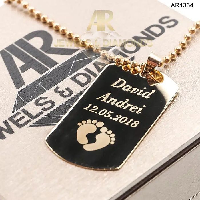 Lantisor 60cm Aur 14K cu pandantiv Army [AR1364]