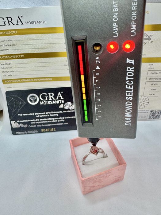 Сребърен пръстен с мойсанит (Диамант) 1 карат