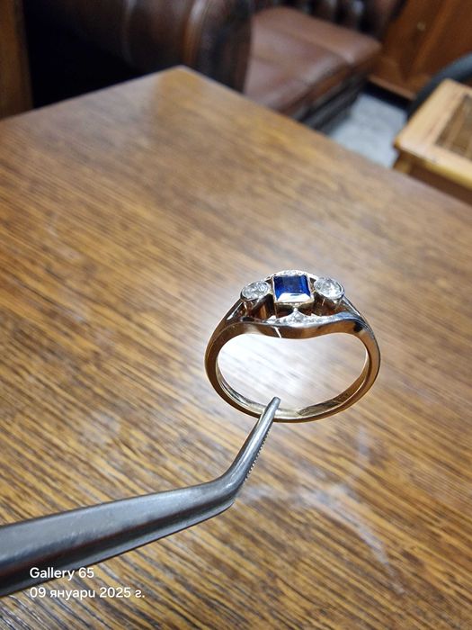 ‼️Златен Пръстен със Сапфир и Диаманти‼️ - Заложна къща Галерия 65