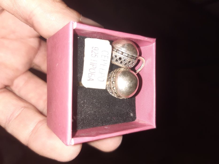 Серёжки и кольцо серебро