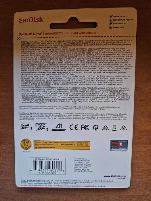 SanDisk Micro SD, 128GB, 200GB, НОВА