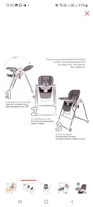 Детский стул для кормления