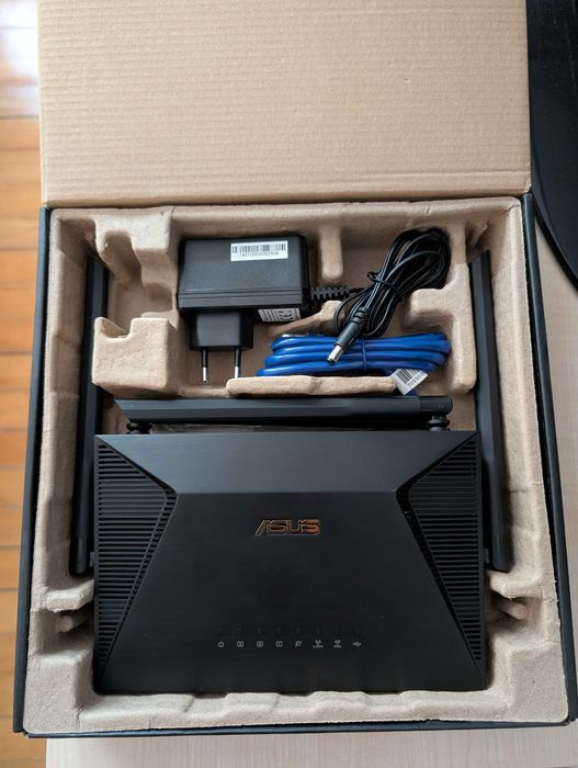 Router Wireless Gigabit ASUS RT-AX53U AX1800, Wi-Fi 6, Dual Band 574 + 1201 Mbps, negru