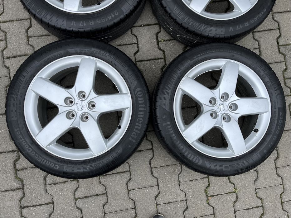 Jante aliaj 5x108mm, anvelope vara 215/55 R17, Peugeot 407, 508