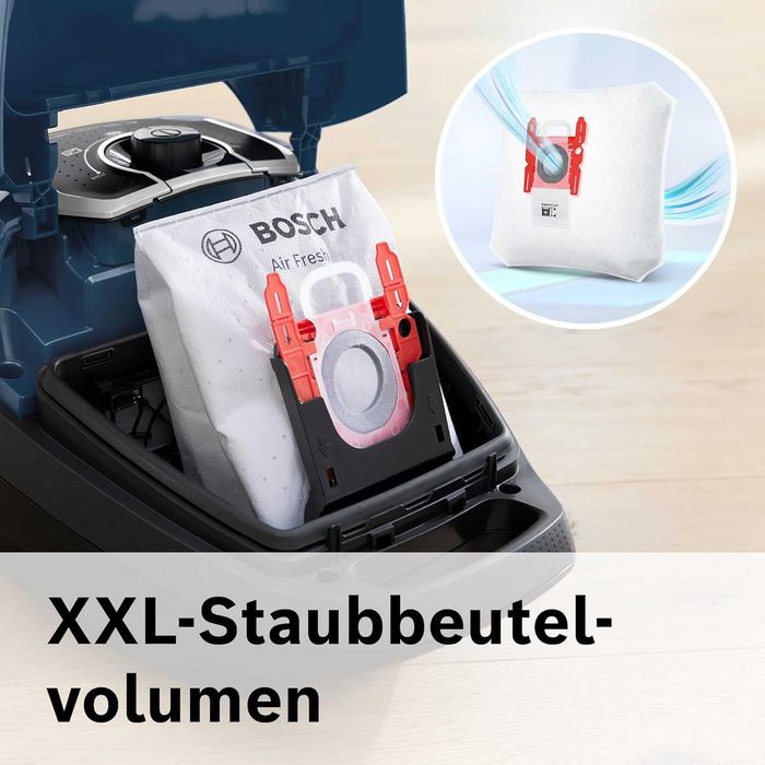 Прахосмукачка с Торба Bosch Series 8 BGL8XPER 700W, Тиха, XXL Накрайници, Дълъг Кабел!