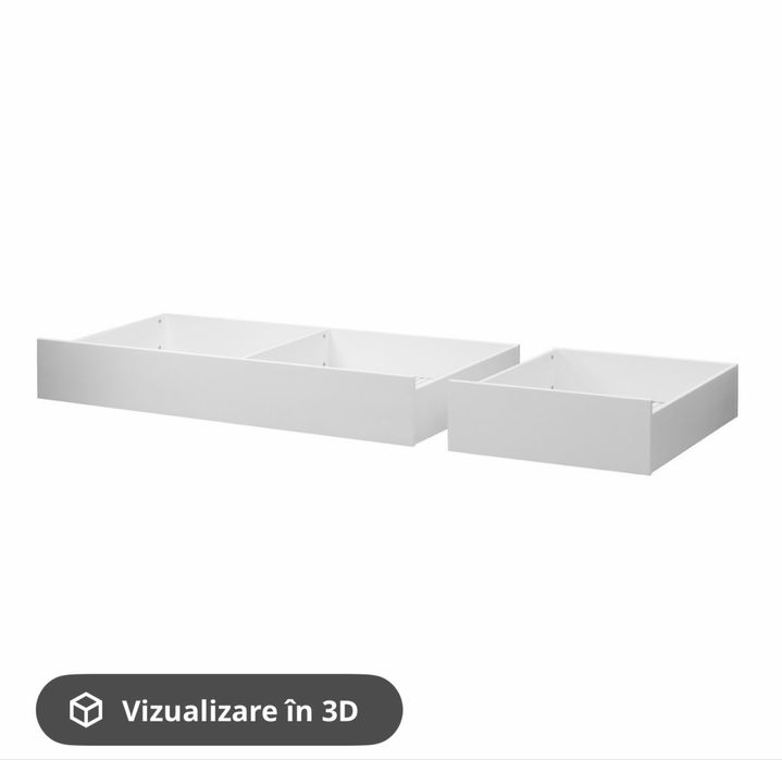 Pat ikea hemnes plus somiera plus 4 cutii depozitare
