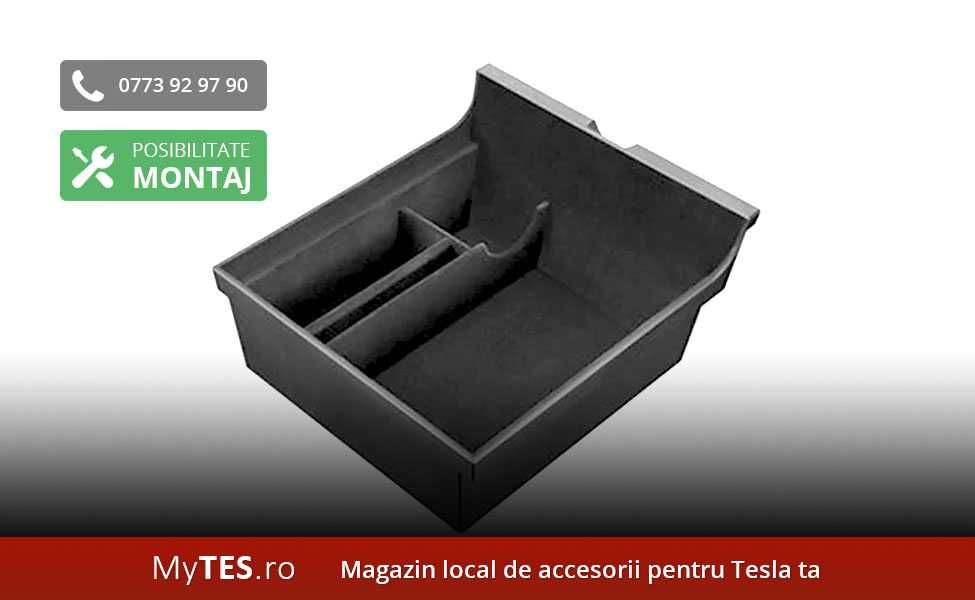 Cutii depozitare velur consola centrala - Tesla Model 3 / Y