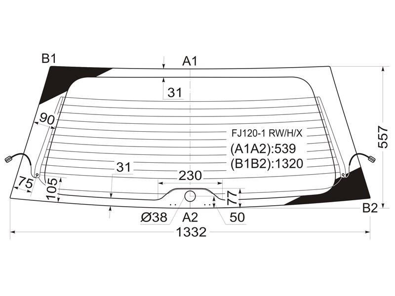 Стекло заднее с обогревом  Toyota Land cruiser prado