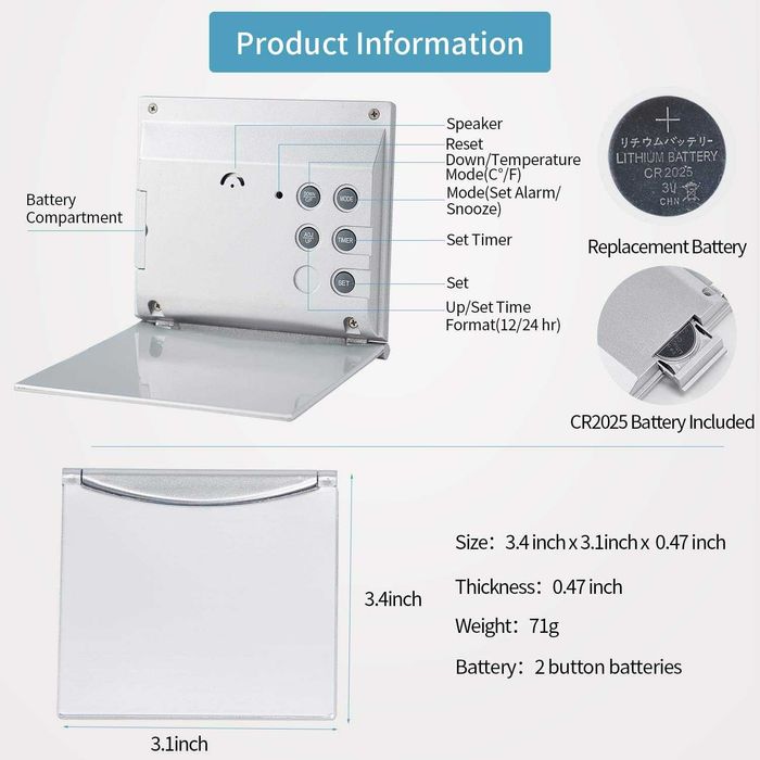 НОВ Дигитален ЧАСОВНИК на Ток постоянно светещ. ЧАСОВНИЦИ с термометър