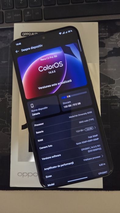 Oppo Reno 13 Pro 512 GB Midnight Black – Performanță de Top la Preț Excelent