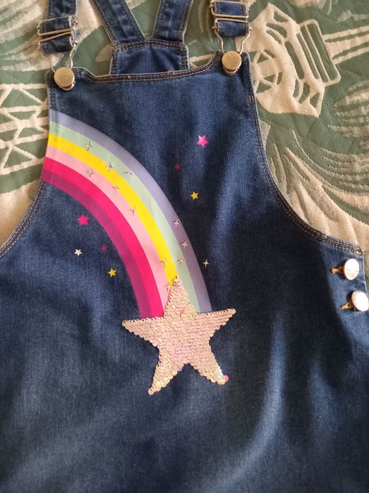 Джинсовый сарафан 128-134 см