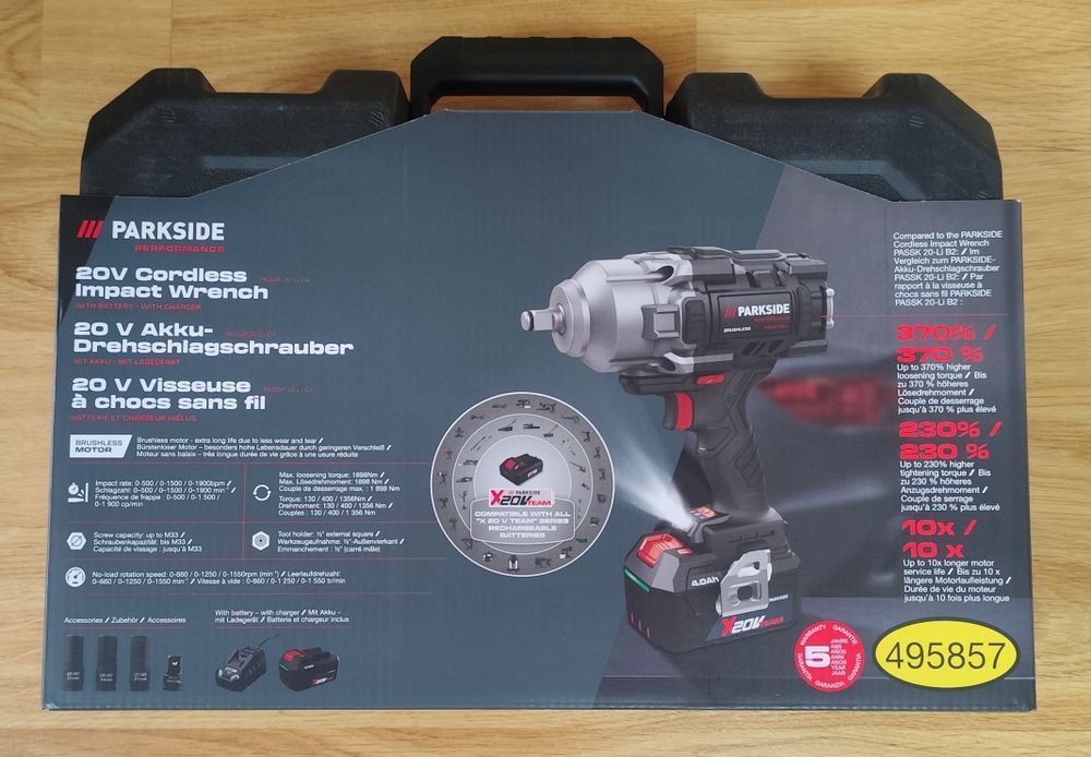 Ударен гайковерт PARKSIDE PERFORMANCE с батерия и зарядно