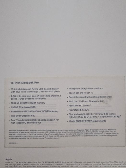 Macbook pro 19 года