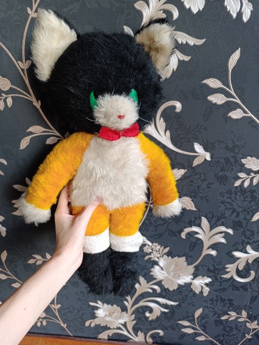 Старинная коллекционная мягкая игрушка Кот
