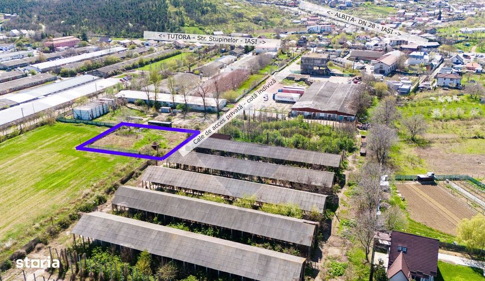 Teren industrial de vânzare, 987mp Tomești - Iași - Str. Stupinelor