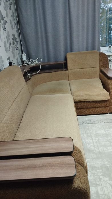 Мягкий уголок диван+кресло кровать