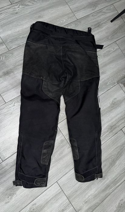 Pantaloni moto polo textil și piele