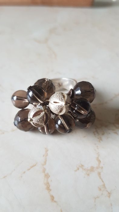 Superb inel dama argint 925 masiv,model eternitate,cuart funuriu