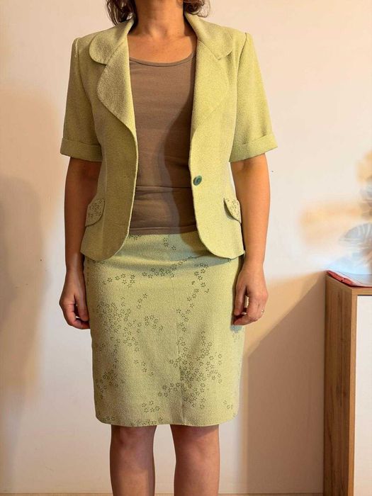 Sacou si fusta dama verde deschis