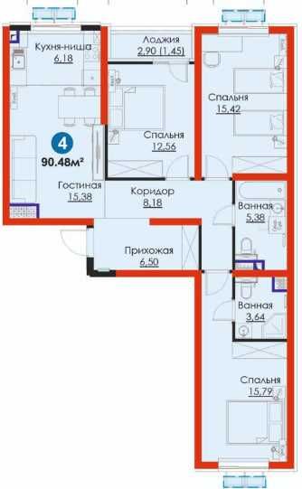 Яшнабад: 4-комн, 90.48 м² у метро! Ипотека, Легкотека, (S)