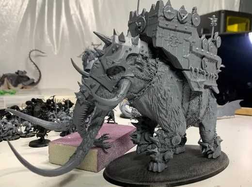 Mamut si soldati pentru Warhammer Wargaming