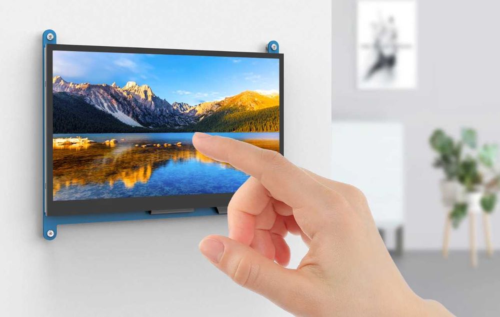 7 Инча IPS Тъчскрийн HDMI Монитор 1024x600 за Raspberry Pi 5, 4, PC