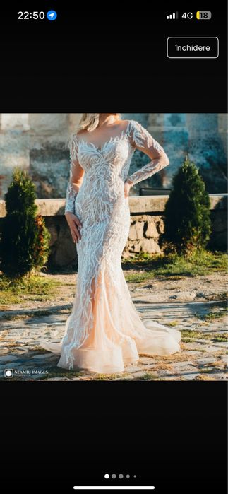 Rochie de mireasa Oksana Mukha model Elody stare foarte buna 38