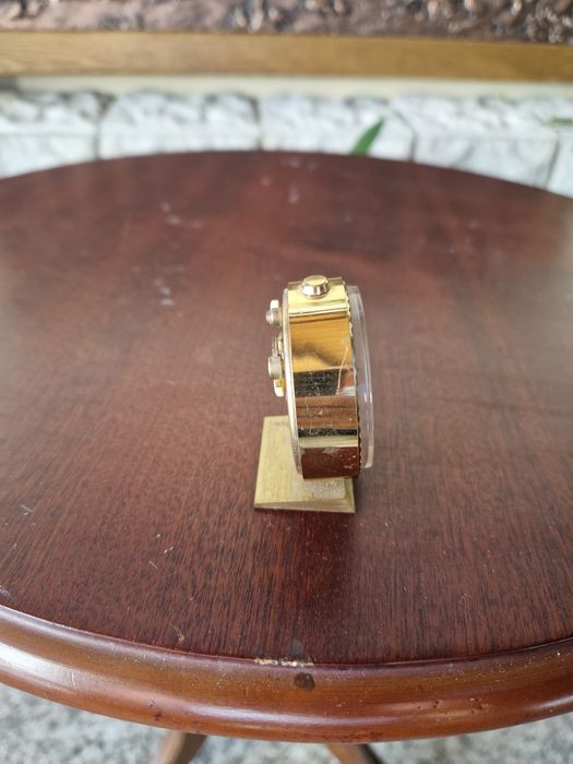 Рядък антикварен колекционерски бронзов мини будилник Deluxe