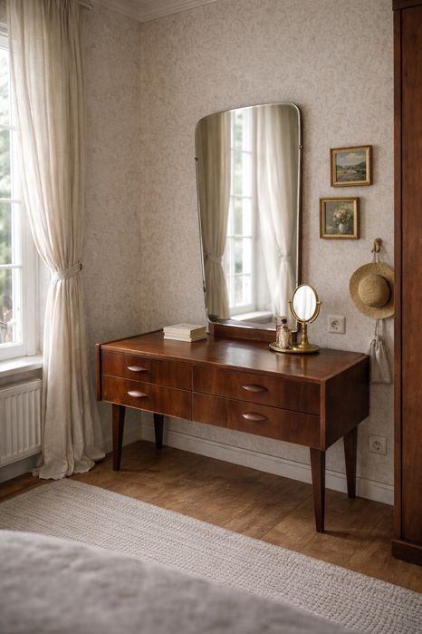 Румынское винтажное трюмо с зеркалом