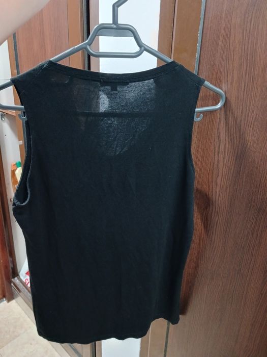 Chanel Top / Maiou negru fără mâneci cu pietricele (Mărimea XL) – Stare excelentă