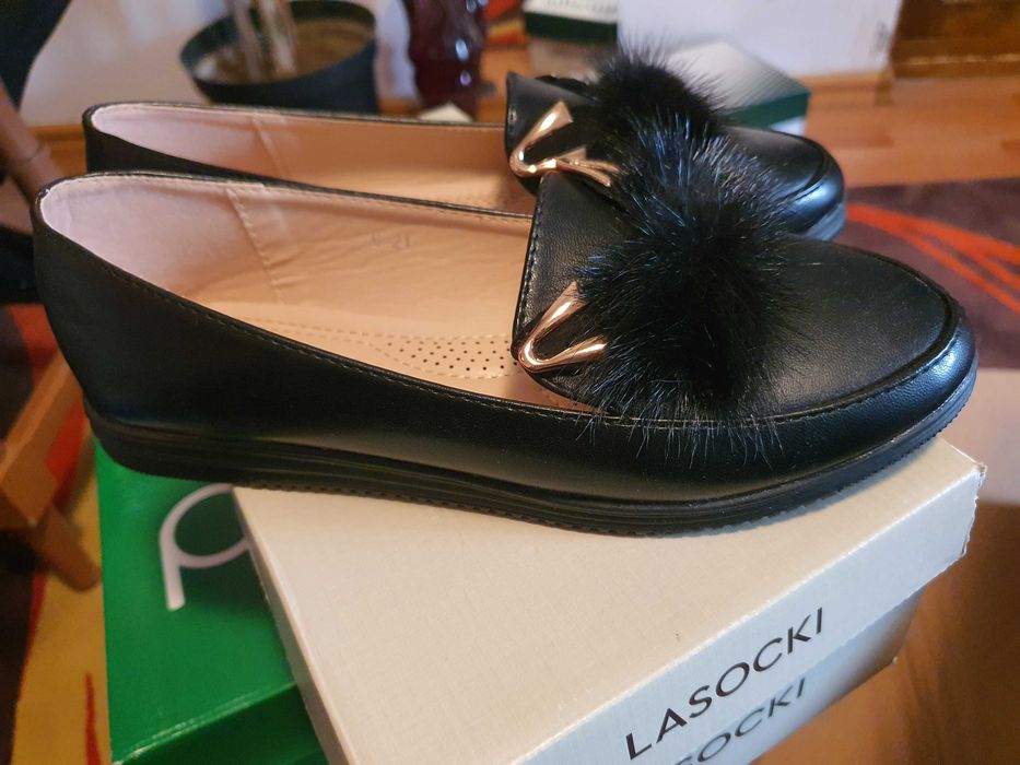 Pantofi mocasini dama negru 36 noi