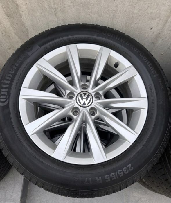 Set Jante Aliaj Originale VW Tiguan 5x112 R17 + Anvelope Continental BONUS