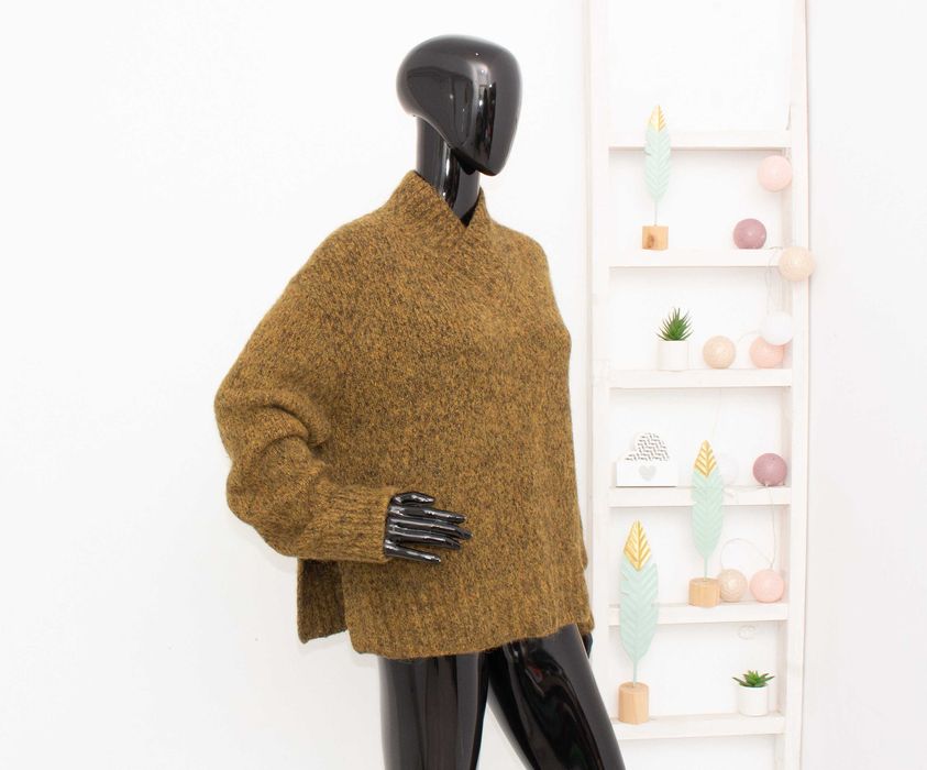 COS дамски пуловер от вълна и алпака горчица L