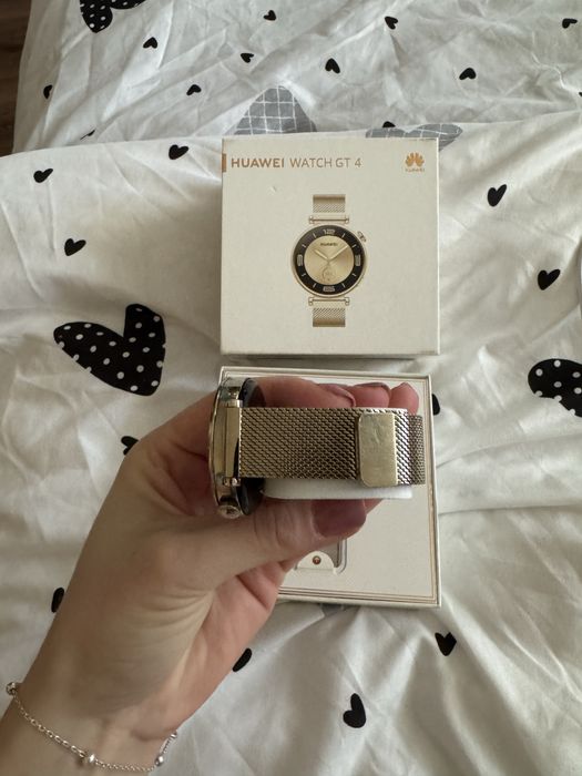 HUAWEI WATCH GT 4 41mm Light Gold, Curea Gold Milanese, Android/iOS