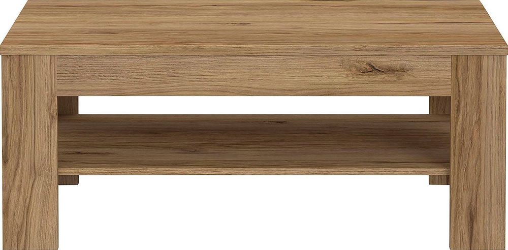Masuta de cafea Forte, cu raft, aspect lemn, 110 cm