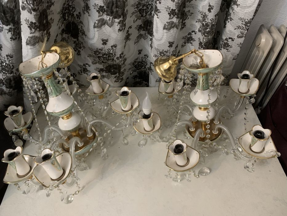 Фарворовая люстра не разбитая в хорошем состояний