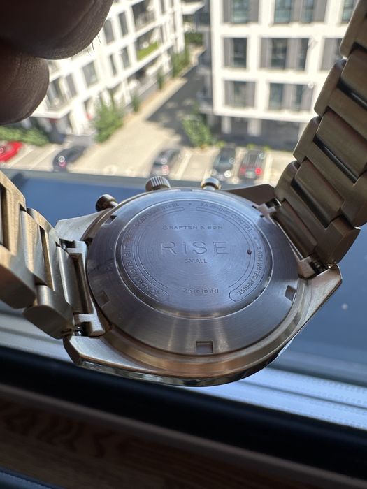 Ceas Kapten & Son Rise Small Light Gold Cream Steel Sapphire Crystal