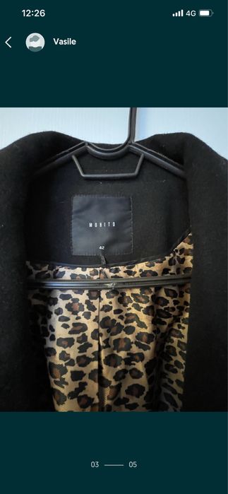 Palton dama Mohito cu interior animal print NOU