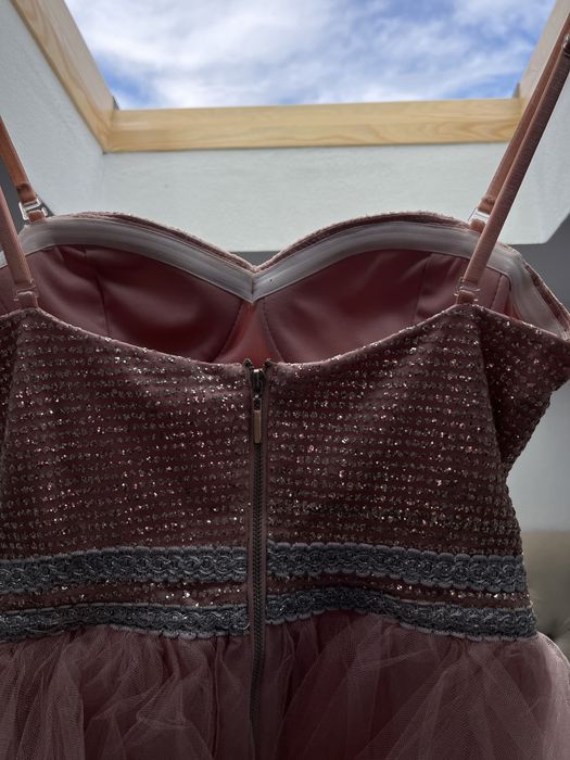 Rochie eleganta ETIC, mini, roz