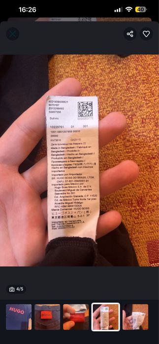 tricou hugo negru cu rosu