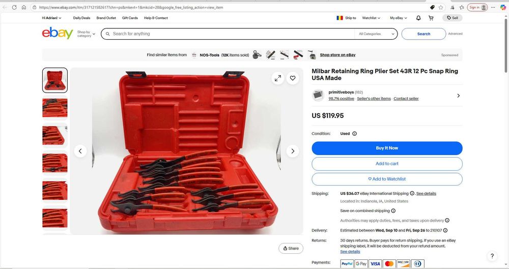 Trusa  clesti sigurante Milbar 43R USA