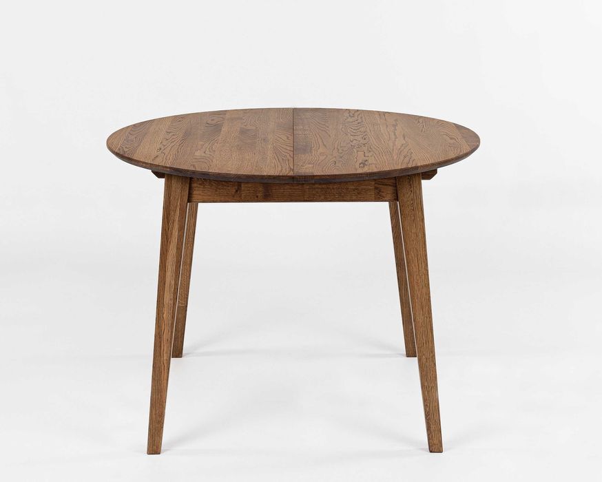 Masa lemn de stejar extensibila, GENEVA rotunda, Ø100+40 cm