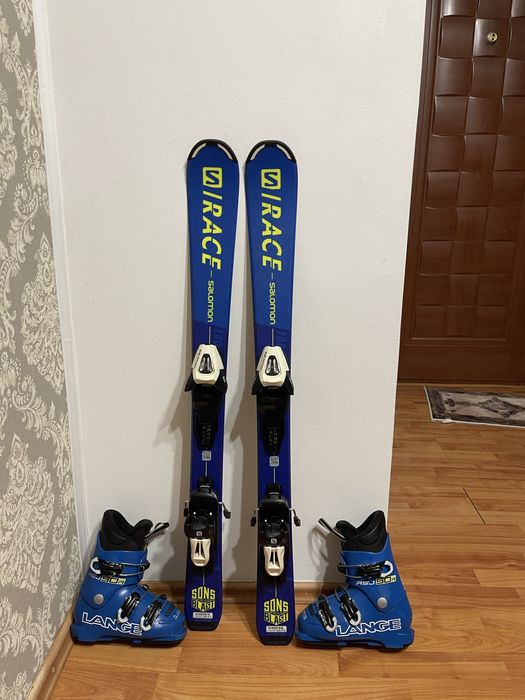Schiuri copii 100 cm salomon cu clapari set skiuri