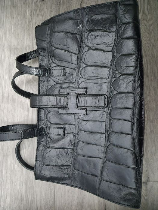 Geanta piele naturala neagra