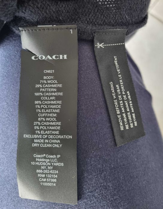 черен кашмирен пуловер Coach