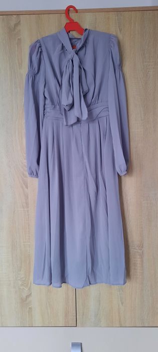 Rochie elegantă damă gri cu etichetă,Mărimea S