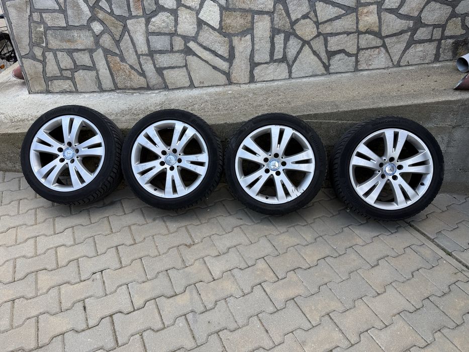 Продавам оригинални алуминиеви джанти Mercedes-Benz 17” с гуми Continental