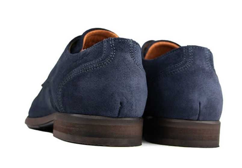 Обувки Van Lier Erasmo Euro 45 / UK 11 син велур Нови официални обувки