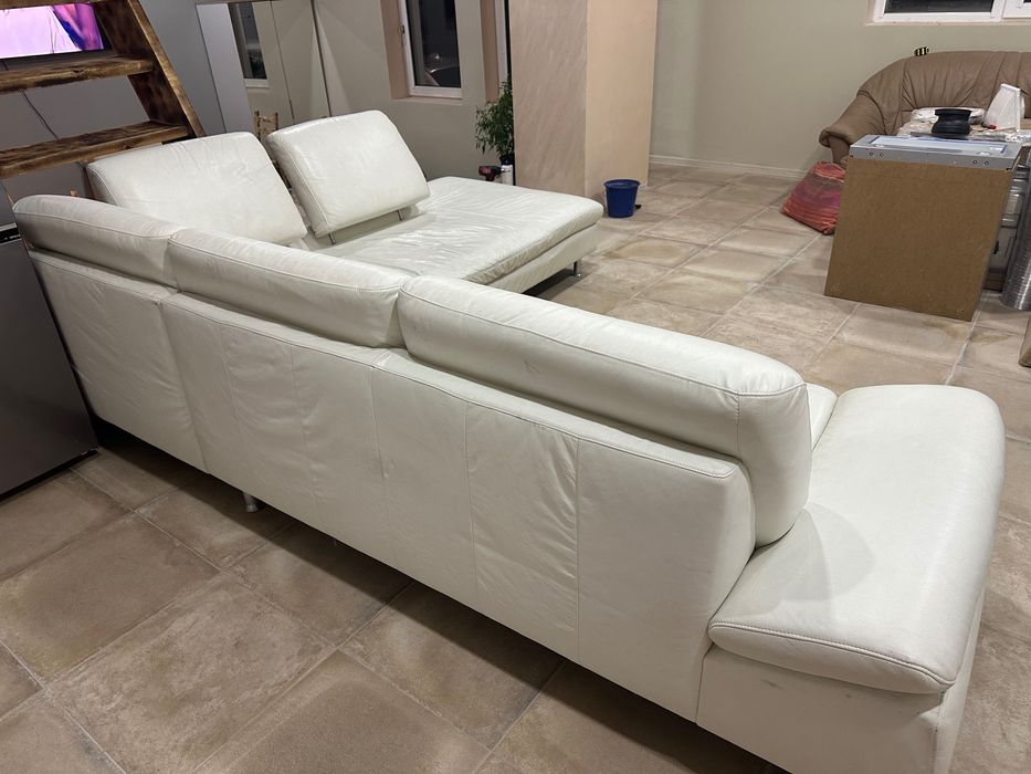 Ъглов диван естествена кожа